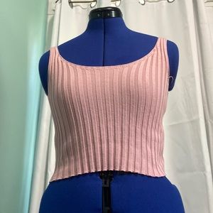 Pink ribbed tanktop